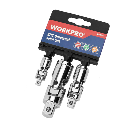 PRIME-LINE WORKPRO W074458 Universal Socket Drive Joint Set, Heat-Treated Chrome Single Pack W074458